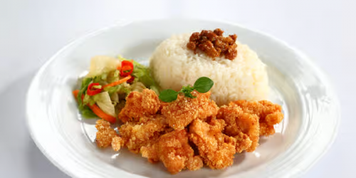 Popcorn Chicken Over Rice